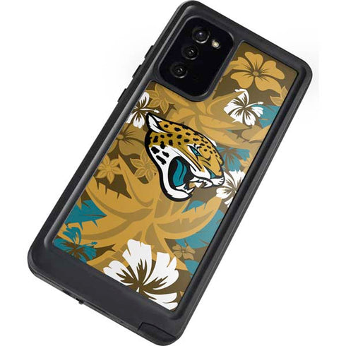 NFL Jacksonville Jaguars Tropical Print Galaxy Note20 5G Waterproof Case