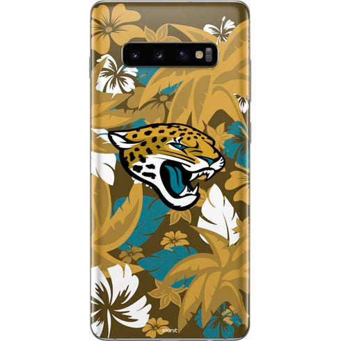 NFL Jacksonville Jaguars Tropical Print Galaxy S10 Plus Skin