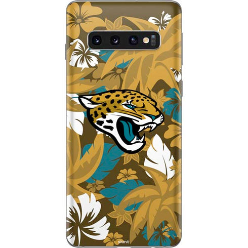 NFL Jacksonville Jaguars Tropical Print Galaxy S10 Skin