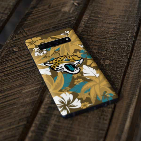 NFL Jacksonville Jaguars Tropical Print Galaxy S10 Skin
