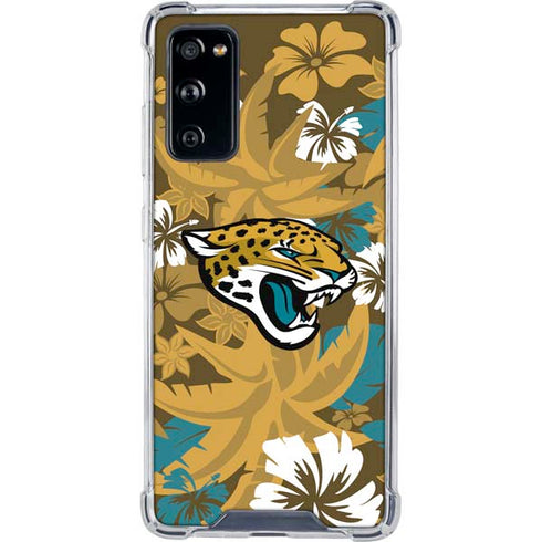 NFL Jacksonville Jaguars Tropical Print Galaxy S20 FE Clear Case