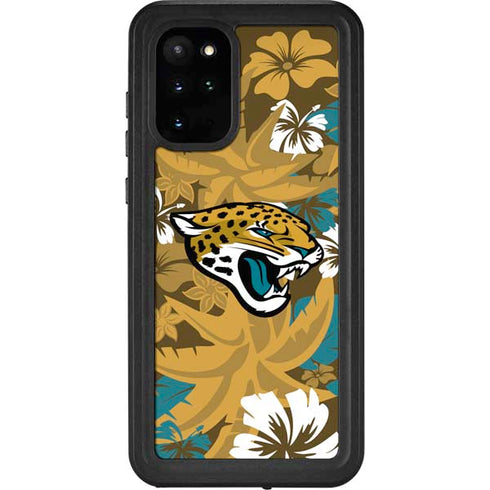 NFL Jacksonville Jaguars Tropical Print Galaxy S20 Plus Waterproof Case