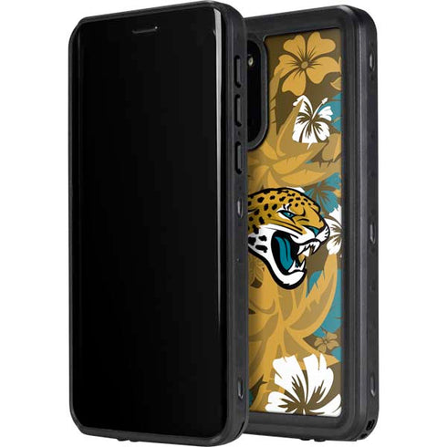 NFL Jacksonville Jaguars Tropical Print Galaxy S20 Plus Waterproof Case