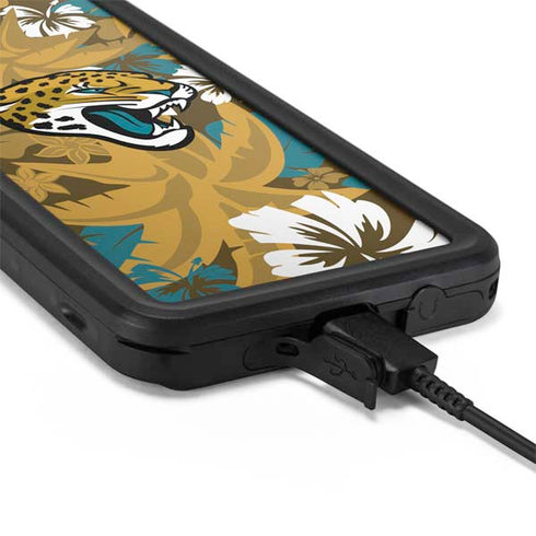 NFL Jacksonville Jaguars Tropical Print Galaxy S20 Plus Waterproof Case