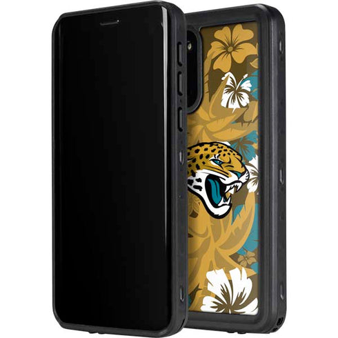 NFL Jacksonville Jaguars Tropical Print Galaxy S20 Waterproof Case