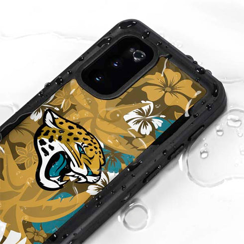 NFL Jacksonville Jaguars Tropical Print Galaxy S20 Waterproof Case