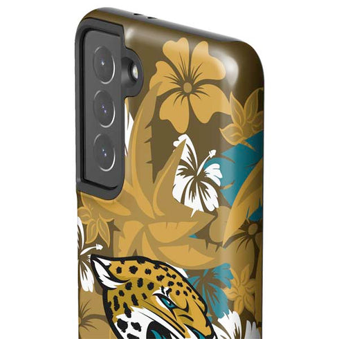 NFL Jacksonville Jaguars Tropical Print Galaxy S21 5G Pro Case