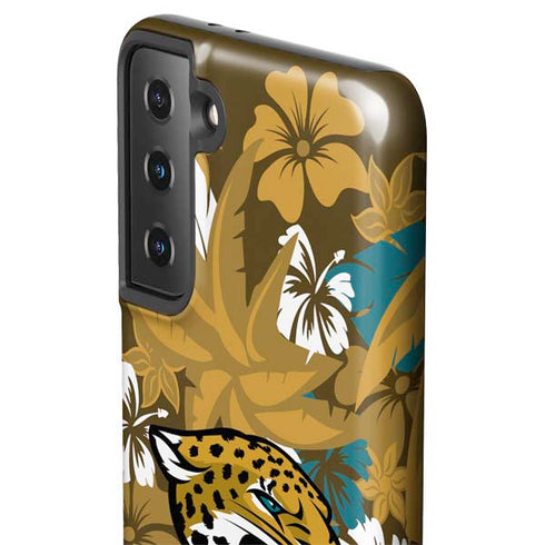 NFL Jacksonville Jaguars Tropical Print Galaxy S21 FE Pro Case