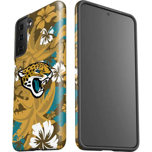 NFL Jacksonville Jaguars Tropical Print Galaxy S21 FE Pro Case