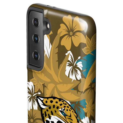 NFL Jacksonville Jaguars Tropical Print Galaxy S21 Plus 5G Pro Case