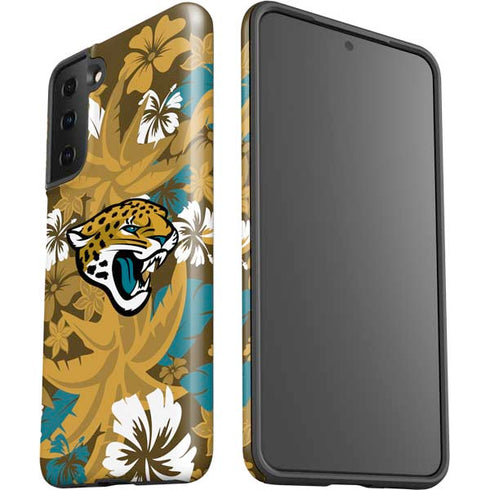NFL Jacksonville Jaguars Tropical Print Galaxy S21 Plus 5G Pro Case