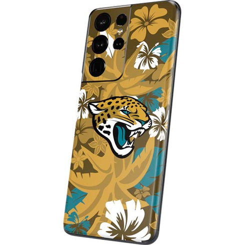 NFL Jacksonville Jaguars Tropical Print Galaxy S21 Ultra 5G Skin