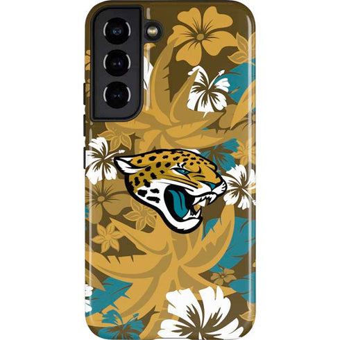 NFL Jacksonville Jaguars Tropical Print Galaxy S22 Pro Case