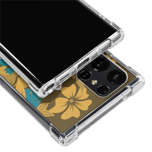 NFL Jacksonville Jaguars Tropical Print Galaxy S22 Ultra Clear Case