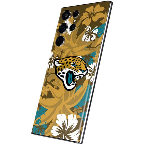 NFL Jacksonville Jaguars Tropical Print Galaxy S22 Ultra Skin