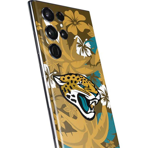 NFL Jacksonville Jaguars Tropical Print Galaxy S22 Ultra Skin