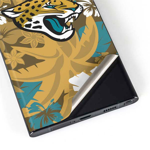 NFL Jacksonville Jaguars Tropical Print Galaxy S22 Ultra Skin
