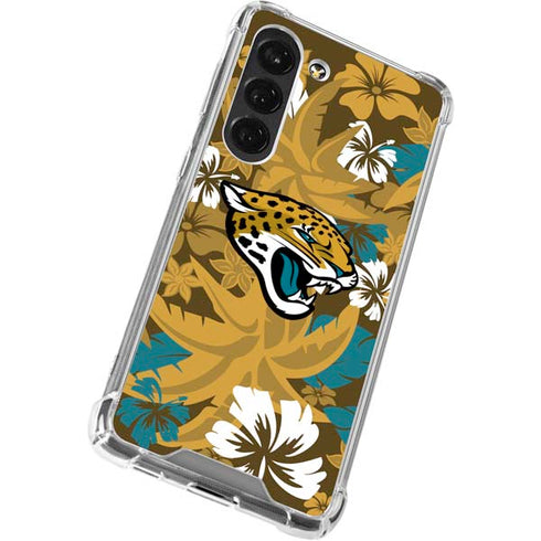 NFL Jacksonville Jaguars Tropical Print Galaxy S23 Clear Case