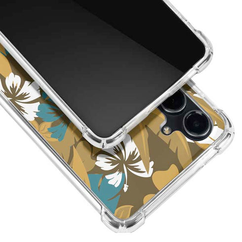 NFL Jacksonville Jaguars Tropical Print Galaxy S23 FE Clear Case