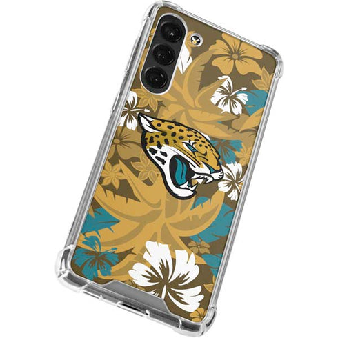 NFL Jacksonville Jaguars Tropical Print Galaxy S23 Plus Clear Case