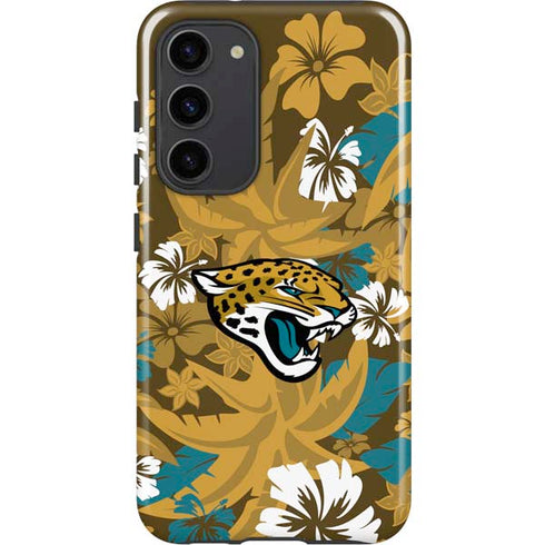NFL Jacksonville Jaguars Tropical Print Galaxy S23 Plus Pro Case