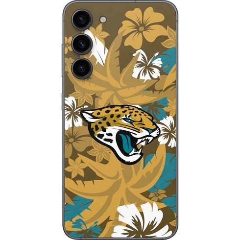NFL Jacksonville Jaguars Tropical Print Galaxy S23 Plus Skin
