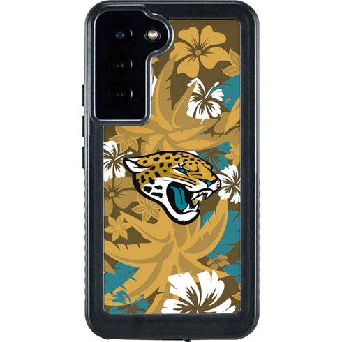 NFL Jacksonville Jaguars Tropical Print Galaxy S23 Plus Waterproof Case