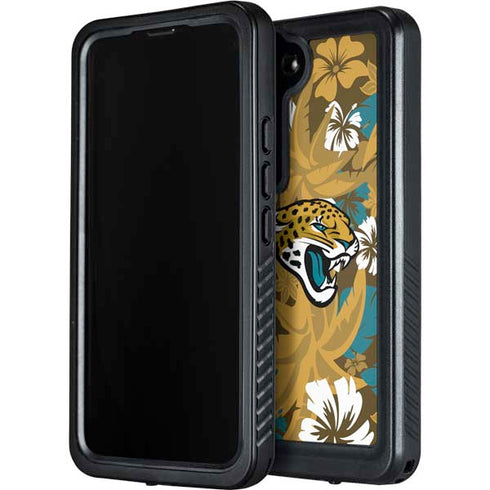 NFL Jacksonville Jaguars Tropical Print Galaxy S23 Plus Waterproof Case