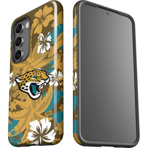 NFL Jacksonville Jaguars Tropical Print Galaxy S23 Pro Case