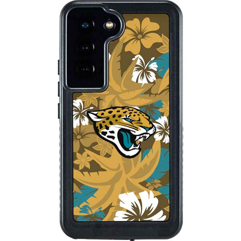 NFL Jacksonville Jaguars Tropical Print Galaxy S23 Waterproof Case