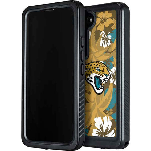 NFL Jacksonville Jaguars Tropical Print Galaxy S23 Waterproof Case