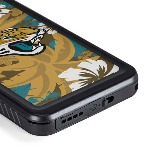NFL Jacksonville Jaguars Tropical Print Galaxy S23 Waterproof Case