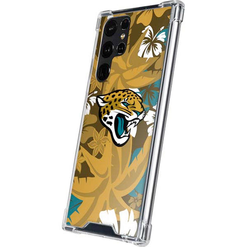 NFL Jacksonville Jaguars Tropical Print Galaxy S24 Ultra Clear Case