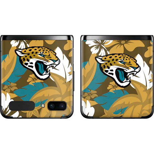 NFL Jacksonville Jaguars Tropical Print Galaxy Z Flip Skin