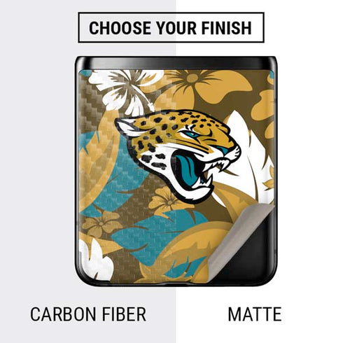 NFL Jacksonville Jaguars Tropical Print Galaxy Z Flip Skin