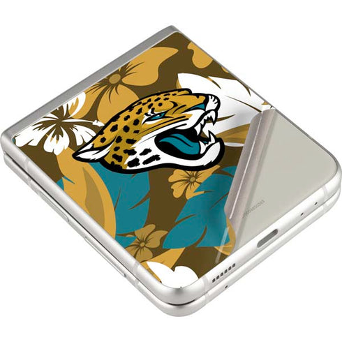 NFL Jacksonville Jaguars Tropical Print Galaxy Z Flip3 5G Skin