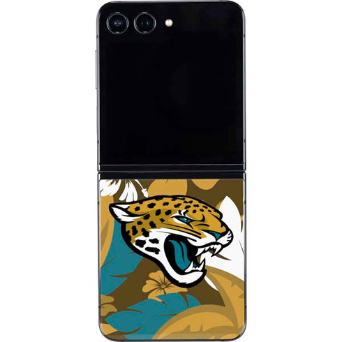 NFL Jacksonville Jaguars Tropical Print Galaxy Z Flip5 5G Skin