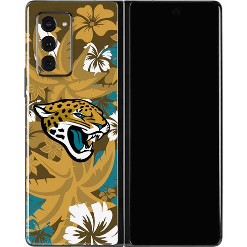 NFL Jacksonville Jaguars Tropical Print Galaxy Z Fold2 5G Skin