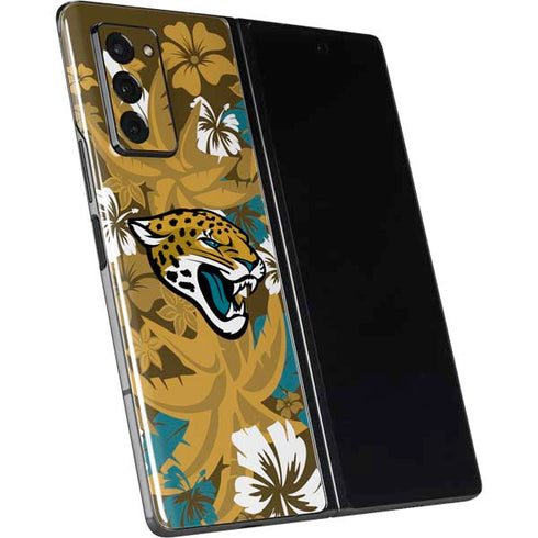 NFL Jacksonville Jaguars Tropical Print Galaxy Z Fold2 5G Skin