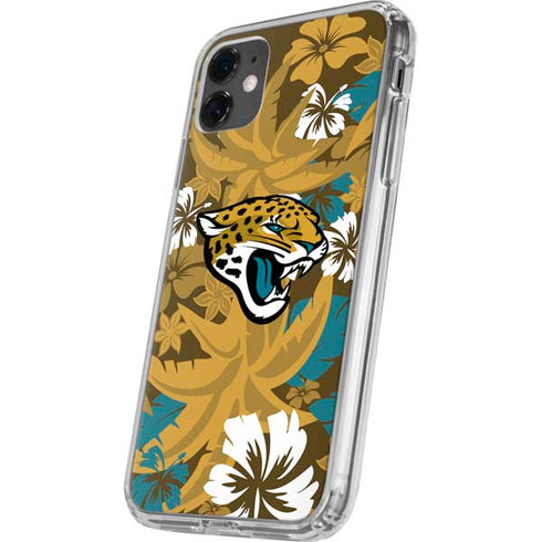 NFL Jacksonville Jaguars Tropical Print iPhone 11 Clear Case