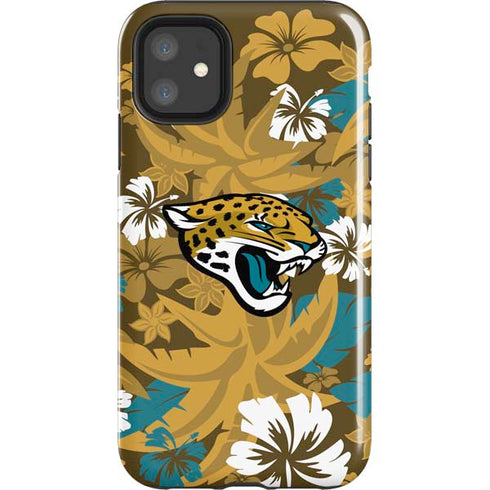 NFL Jacksonville Jaguars Tropical Print iPhone 11 Impact Case