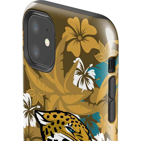 NFL Jacksonville Jaguars Tropical Print iPhone 11 Impact Case