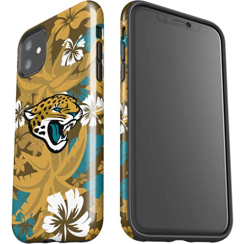 NFL Jacksonville Jaguars Tropical Print iPhone 11 Impact Case