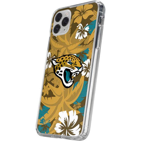 NFL Jacksonville Jaguars Tropical Print iPhone 11 Pro Clear Case