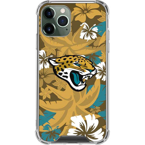 NFL Jacksonville Jaguars Tropical Print iPhone 11 Pro Max Clear Case