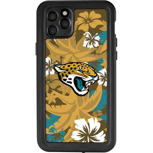 NFL Jacksonville Jaguars Tropical Print iPhone 11 Pro Max Waterproof Case