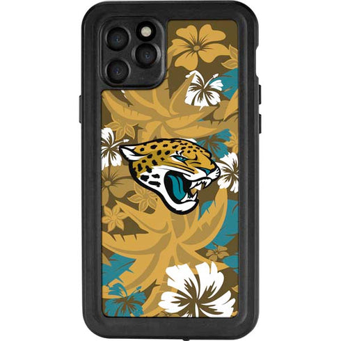 NFL Jacksonville Jaguars Tropical Print iPhone 11 Pro Waterproof Case