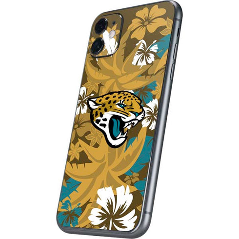 NFL Jacksonville Jaguars Tropical Print iPhone 11 Skin