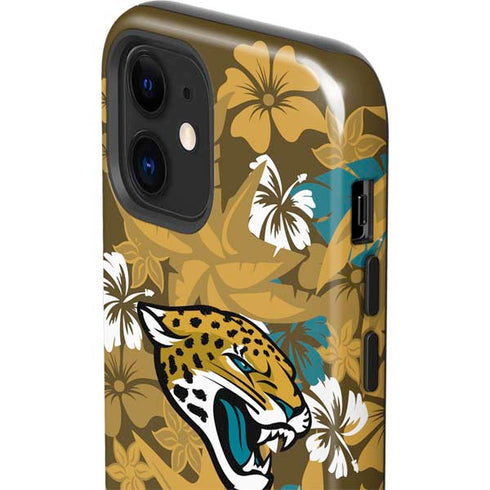 NFL Jacksonville Jaguars Tropical Print iPhone 12 Impact Case