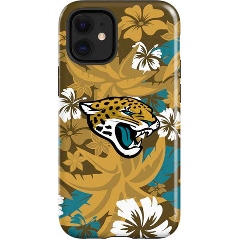 NFL Jacksonville Jaguars Tropical Print iPhone 12 Mini Impact Case